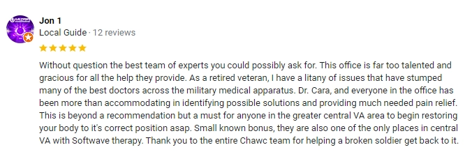 Chiropractic Richmond VA Jon Testimonial